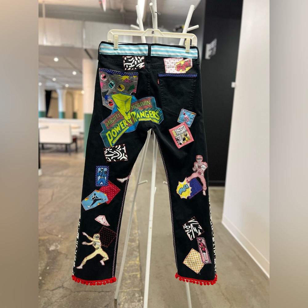 Power Rangers Upcycled Patchwork Collage One Of A… - image 2